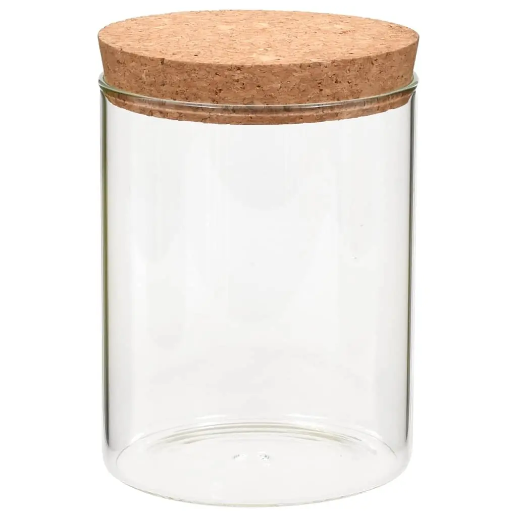 Glass Storage Jars for Kitchen Pantry 650ml Set of 6