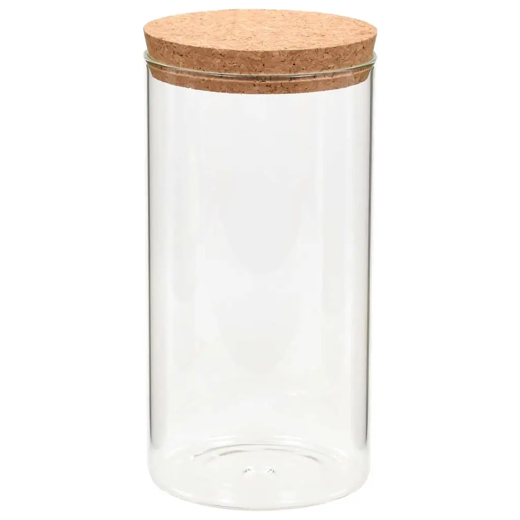 Glass Storage Jars for Kitchen 1100ml Set of 6 Transparent