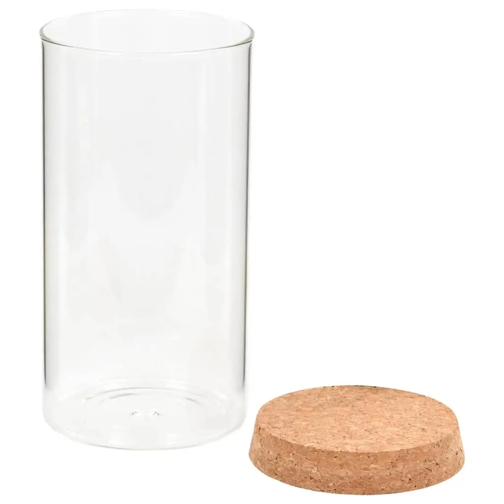 Glass Storage Jars for Kitchen 1100ml Set of 6 Transparent