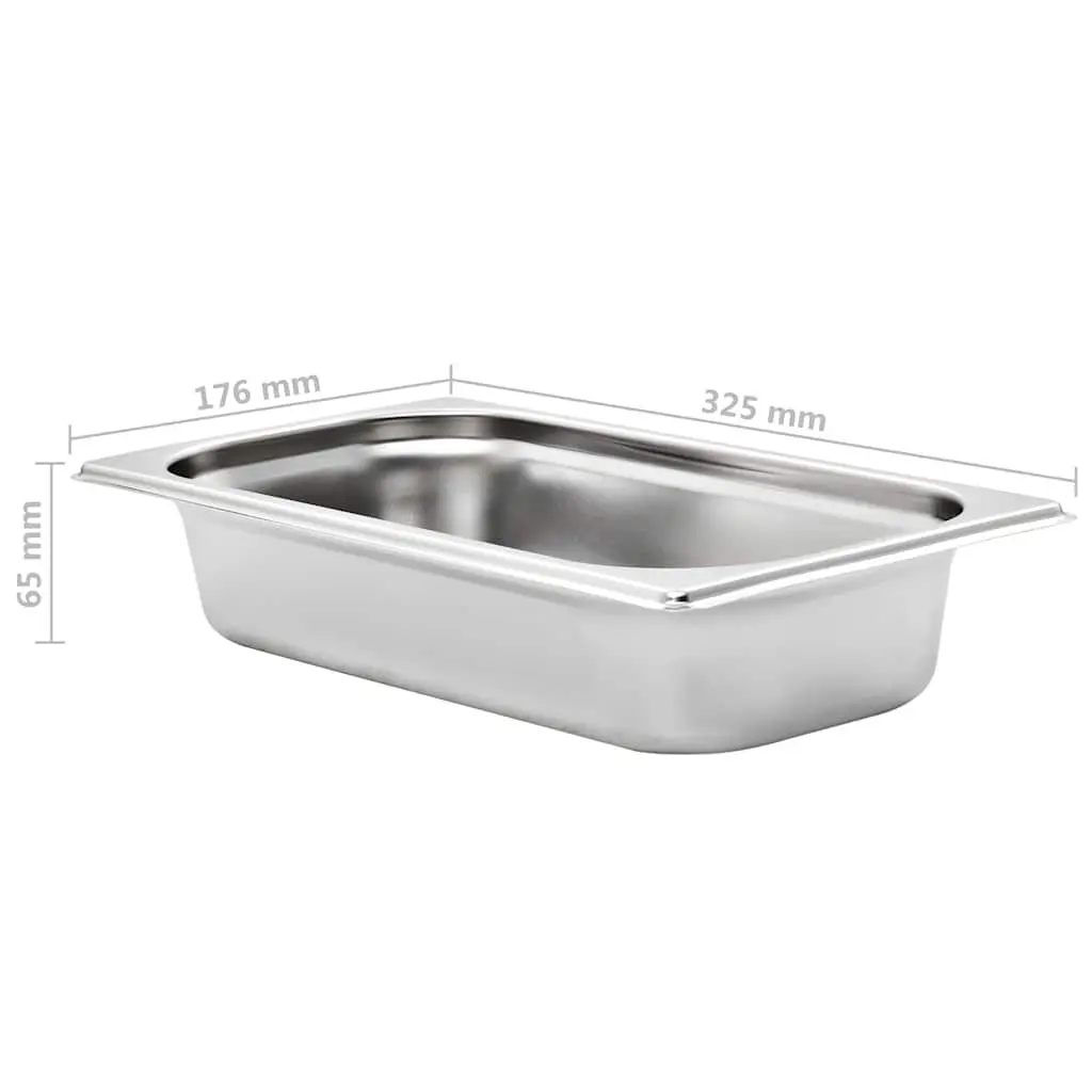 Gastronorm Containers 8 pcs GN 1/3 65 mm Stackable Steam Table Pans