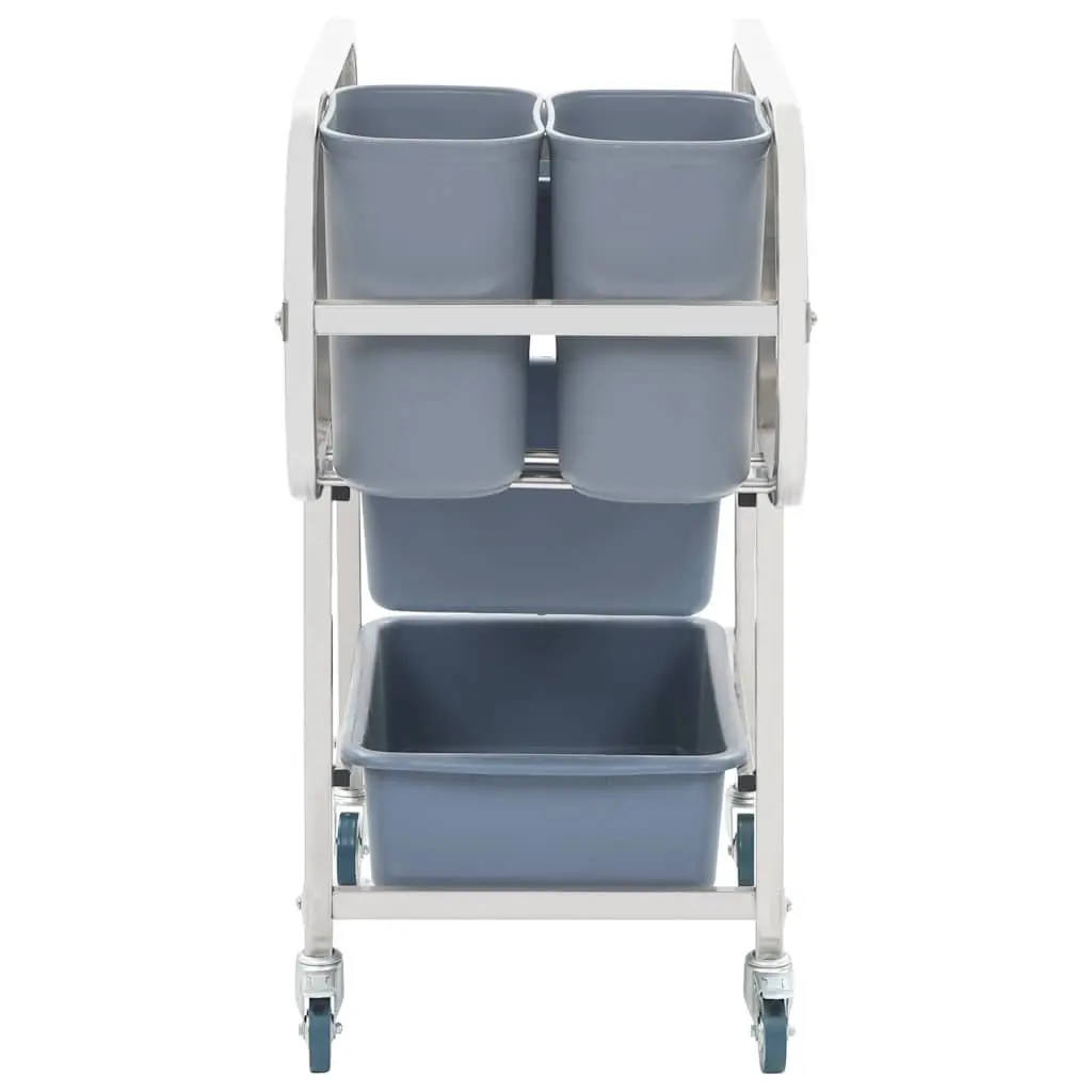 Kitchen Trolley Cart for Dining Room Storage with Plastic Containers 82 x 43.5 x 93 cm