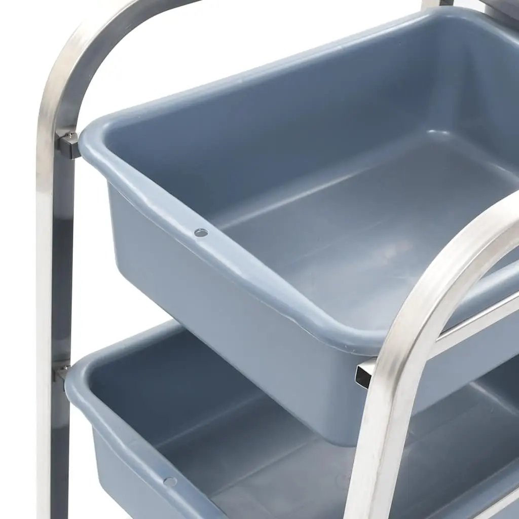 Kitchen Trolley Cart for Dining Room Storage with Plastic Containers 82 x 43.5 x 93 cm