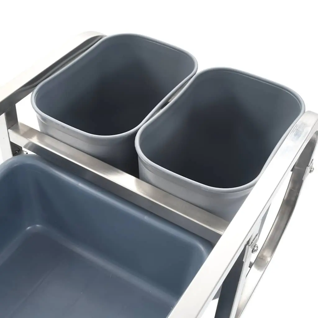 Kitchen Trolley Cart for Dining Room Storage with Plastic Containers 82 x 43.5 x 93 cm