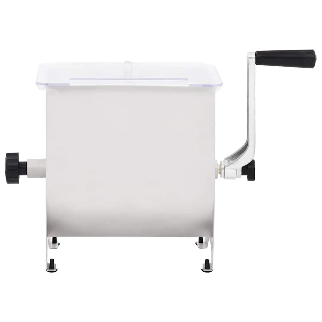 Manual Meat Mixer with Lid Silver Stainless Steel Food Blender Home Kitchen