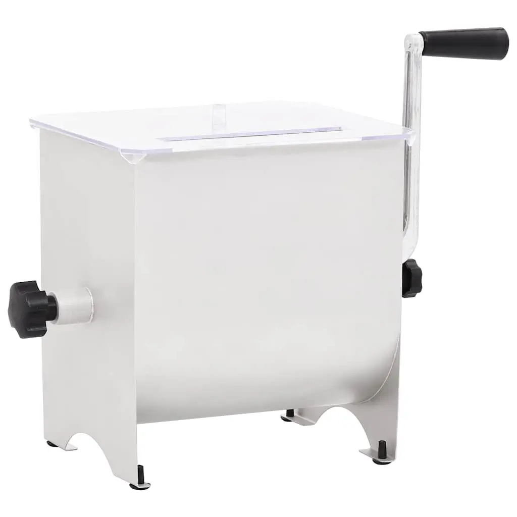 Manual Meat Mixer with Lid Silver Stainless Steel Food Blender Home Kitchen