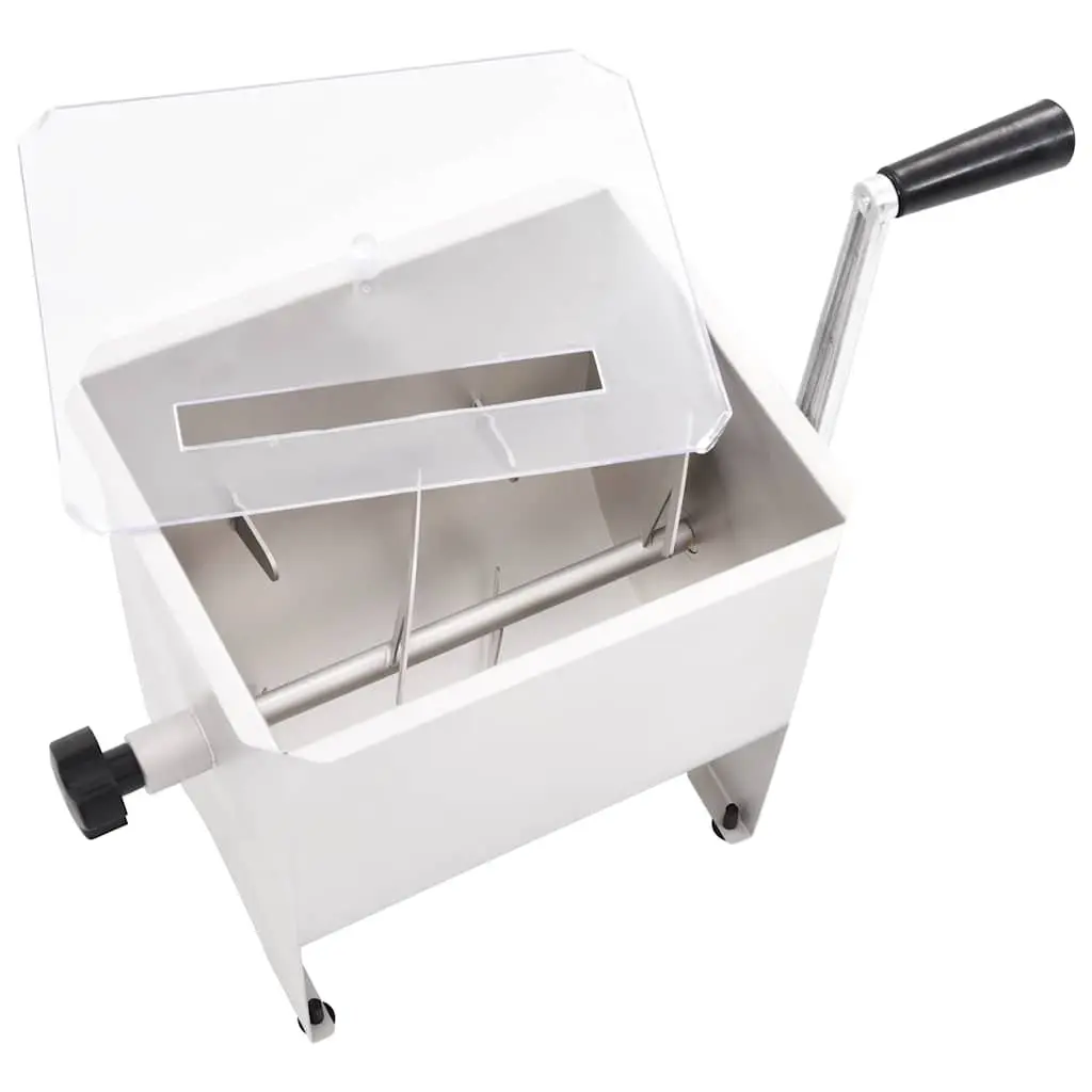 Manual Meat Mixer with Lid Silver Stainless Steel Food Blender Home Kitchen
