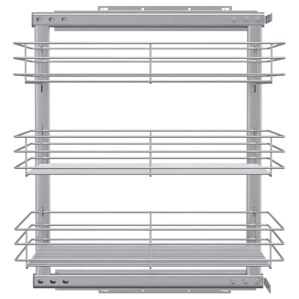 3-Tier Pull-out Kitchen Wire Basket Storage Organiser Cupboard 47 x 35 x 56 cm