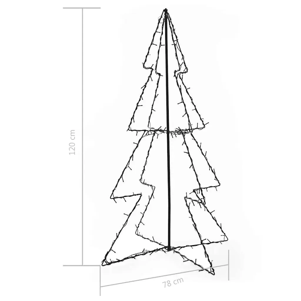 Christmas Cone Tree 160 LEDs White 78x120cm Indoor Outdoor Decoration Light