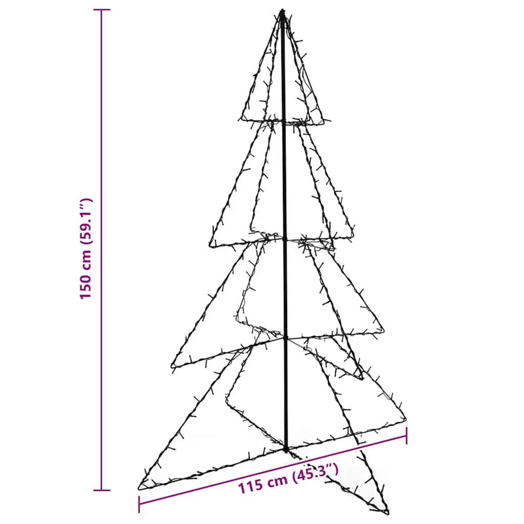 Christmas Cone Tree Indoor Outdoor Decoration 115x150 cm 240 LEDs White