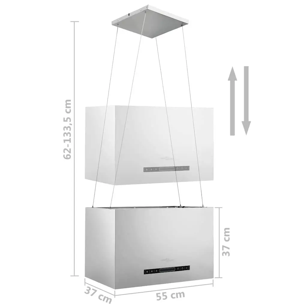 55cm Touch Sensor LCD Island Range Hood