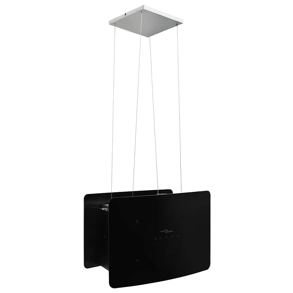 Island Range Hood Ceiling Hanging Kitchen Extractor Touch Sensor LCD Tempered