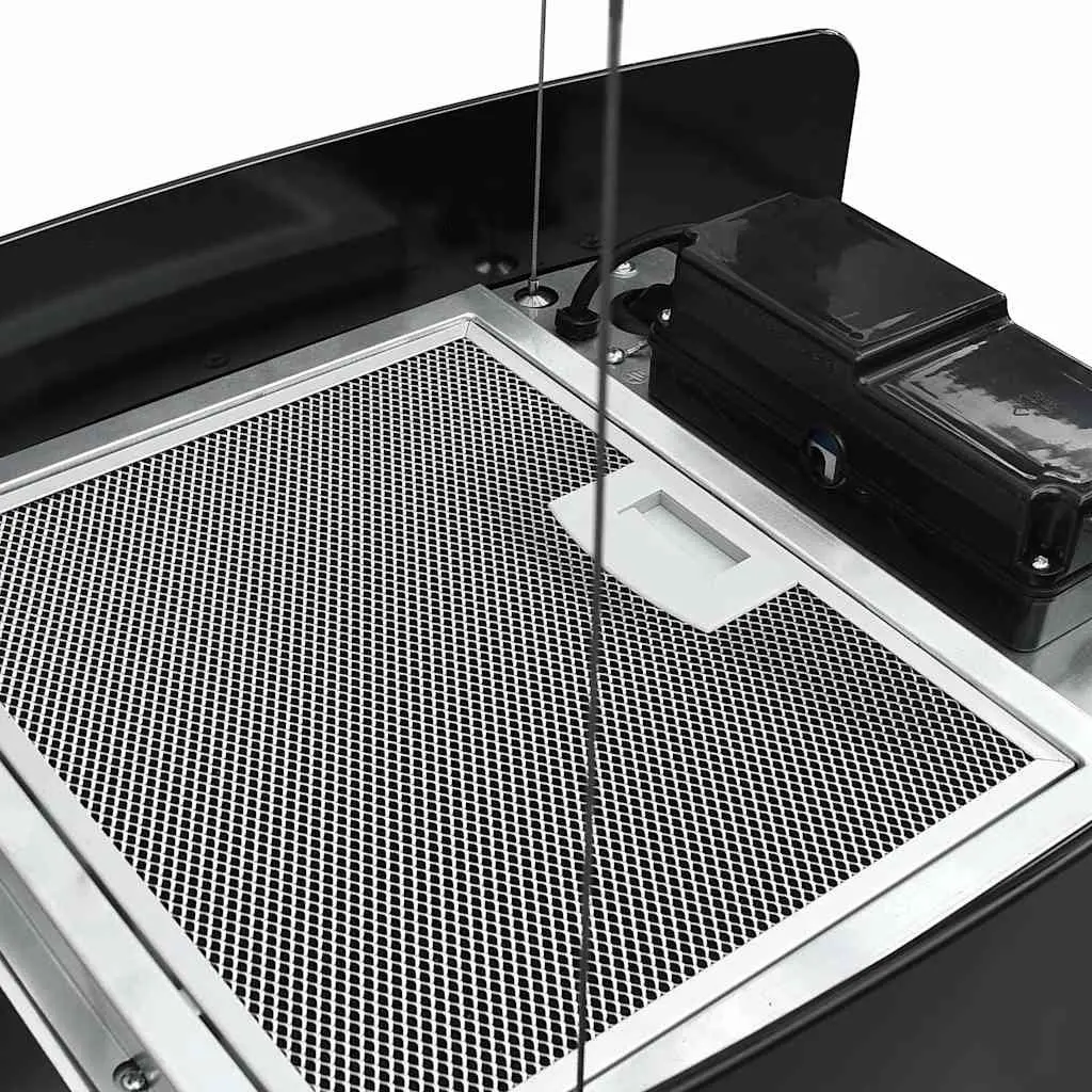 Island Range Hood Ceiling Hanging Kitchen Extractor Touch Sensor LCD Tempered