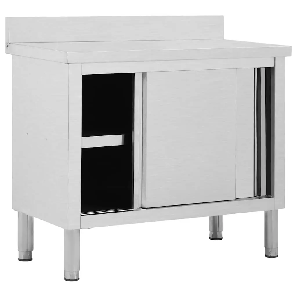 Stainless Steel Work Table for Commercial Kitchen 100x50x95-97cm