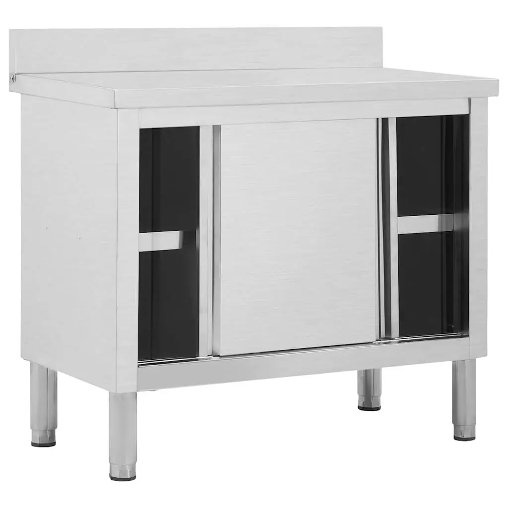 Stainless Steel Work Table for Commercial Kitchen 100x50x95-97cm