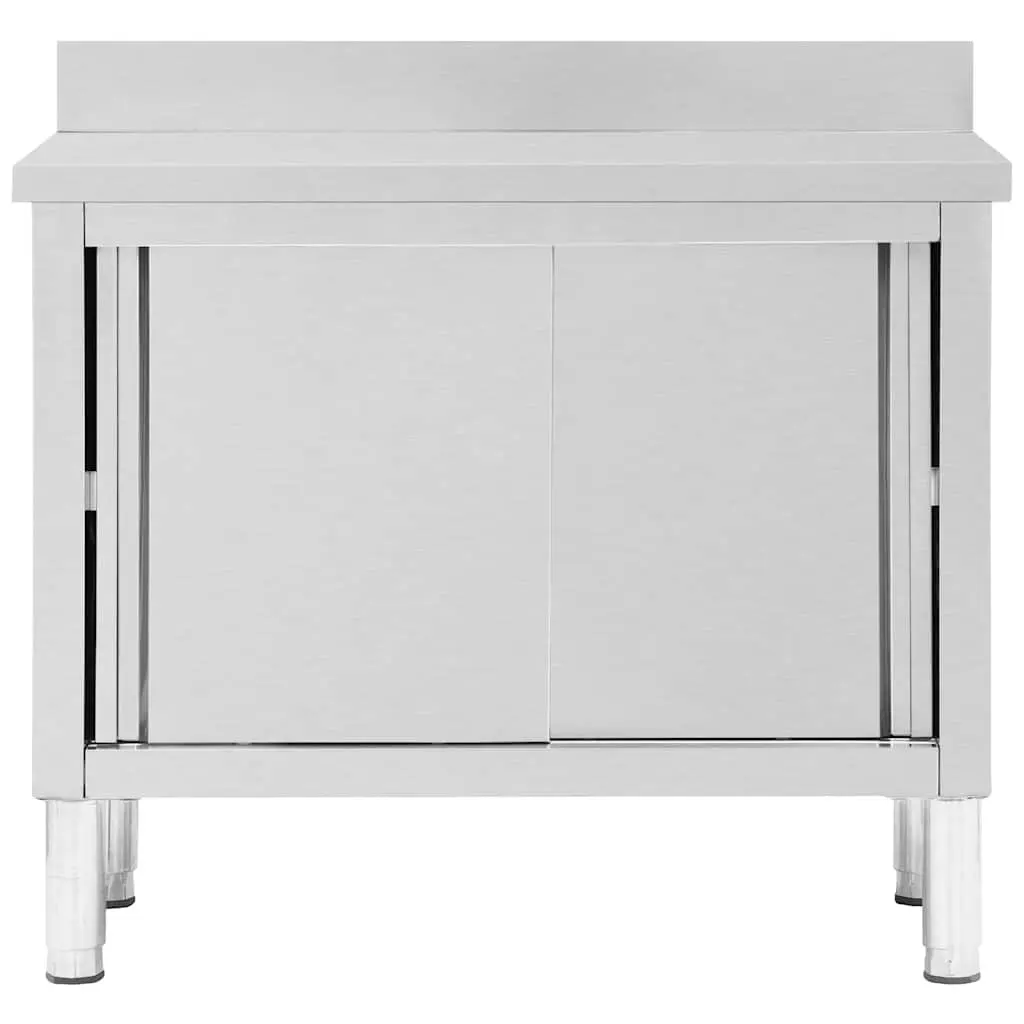 Stainless Steel Work Table for Commercial Kitchen 100x50x95-97cm