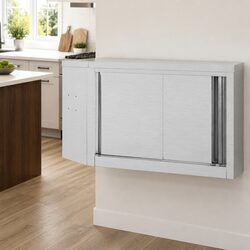 90x40x50cm Stainless Steel Kitchen Cabinet with Sliding Doors
