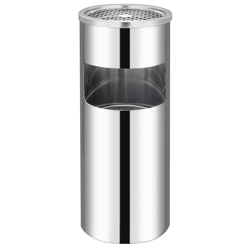 30L Silver Stainless Steel Waste Bin