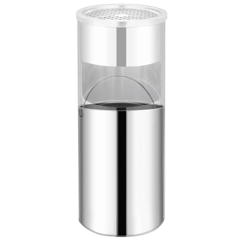 30L Silver Stainless Steel Waste Bin