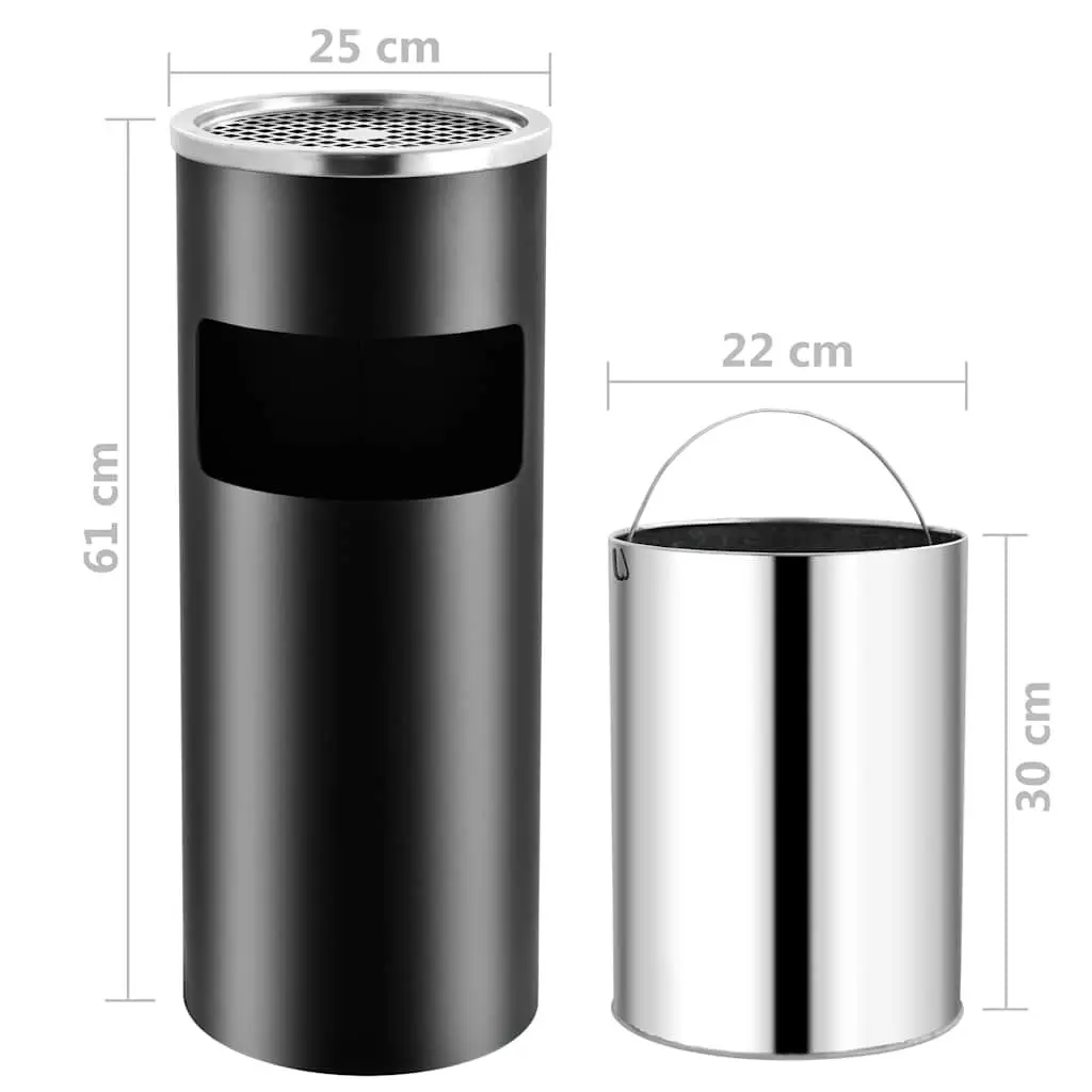 30L Steel Ashtray Waste Bin with Insert