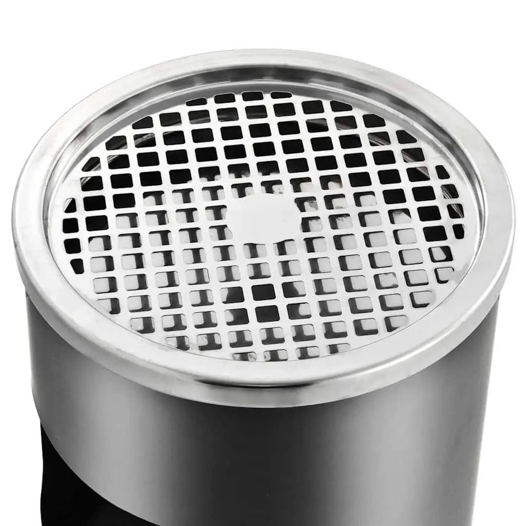 30L Grey Steel Ashtray Dustbin with Removable Inner Barrel