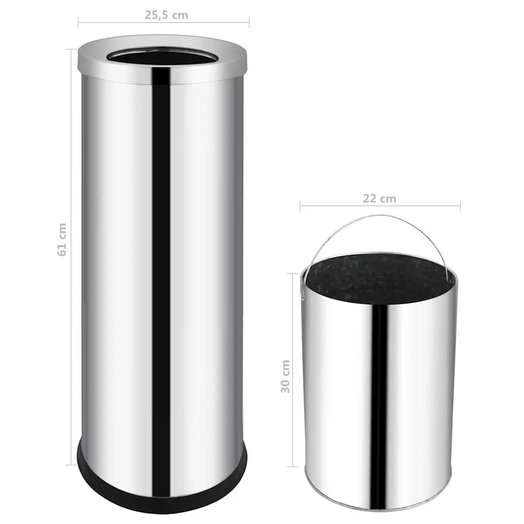 Stainless Steel Waste Bin 32L with Removable Barrel