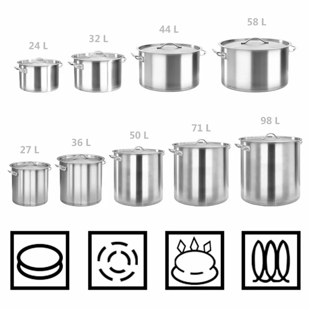 Stock Pot Kitchen 26L Stainless Steel Large Capacity Cookware
