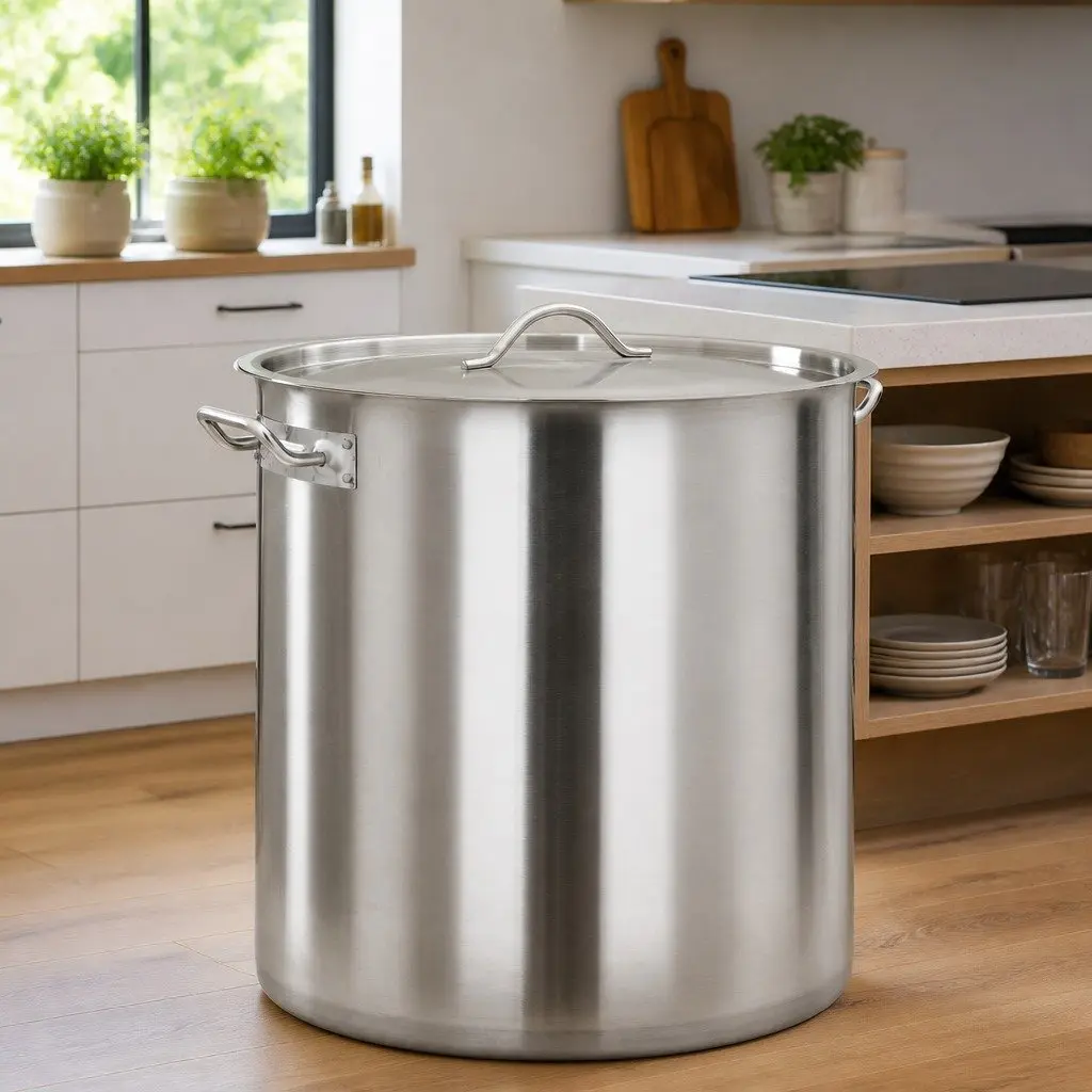 Stock Pot 50L Stainless Steel Large Catering Cooking Soup Stew Kitchen Cookware