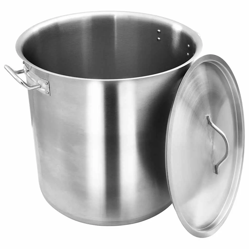 Stock Pot 50L Stainless Steel Large Catering Cooking Soup Stew Kitchen Cookware