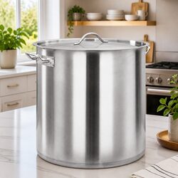 71 L Large Stock Pot Dimensions: 45 x 45 cm, Silver Steel