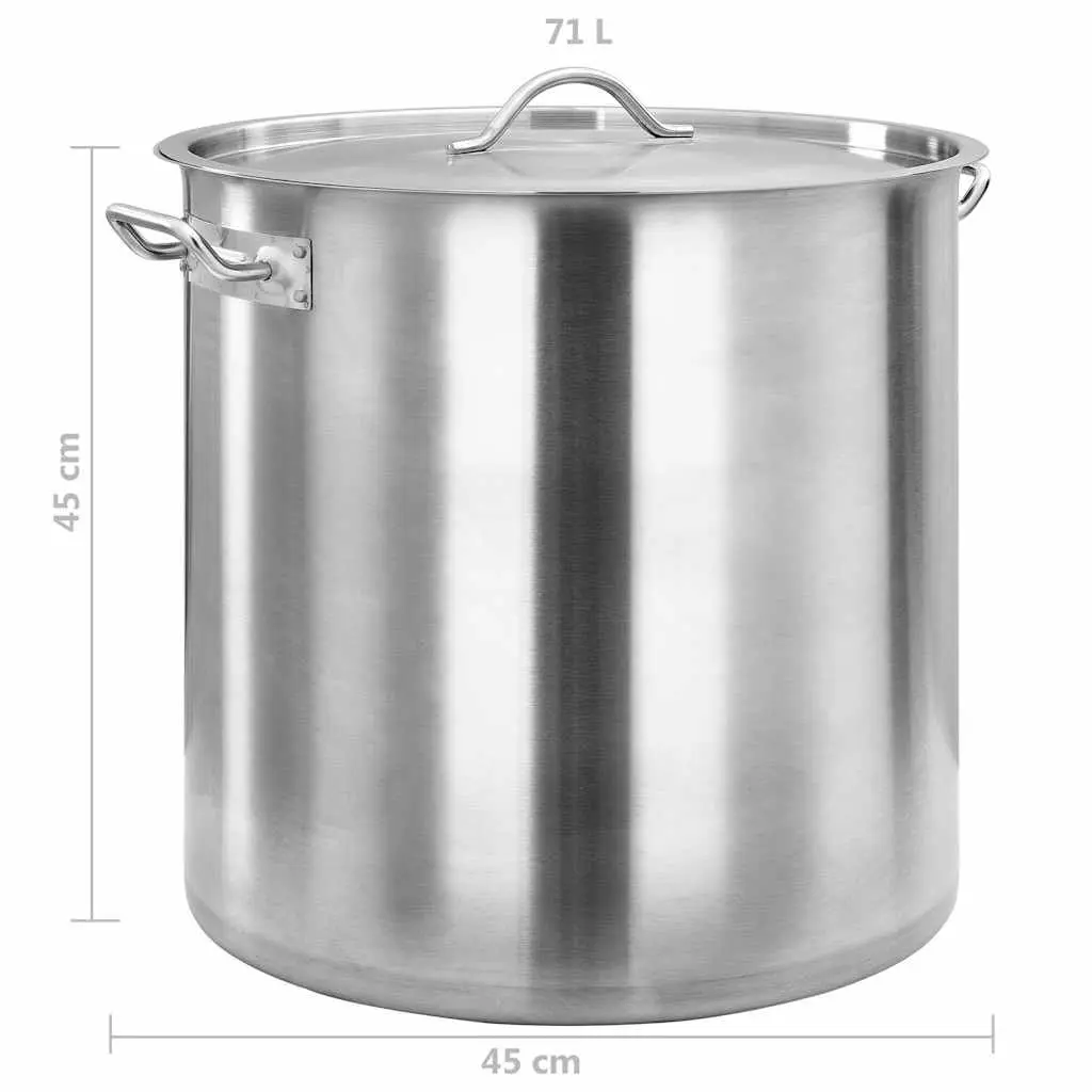 Stock Pot 71 L Stainless Steel Large Catering Cooking Pot Professional Kitchen