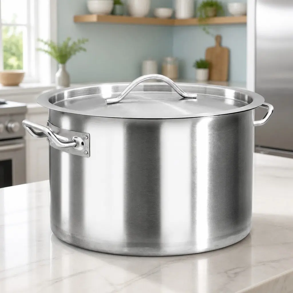 Large 32L Stainless Steel Cooking Pot with Handles