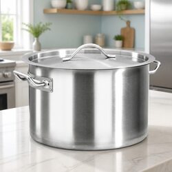 Large 32L Stainless Steel Cooking Pot with Handles