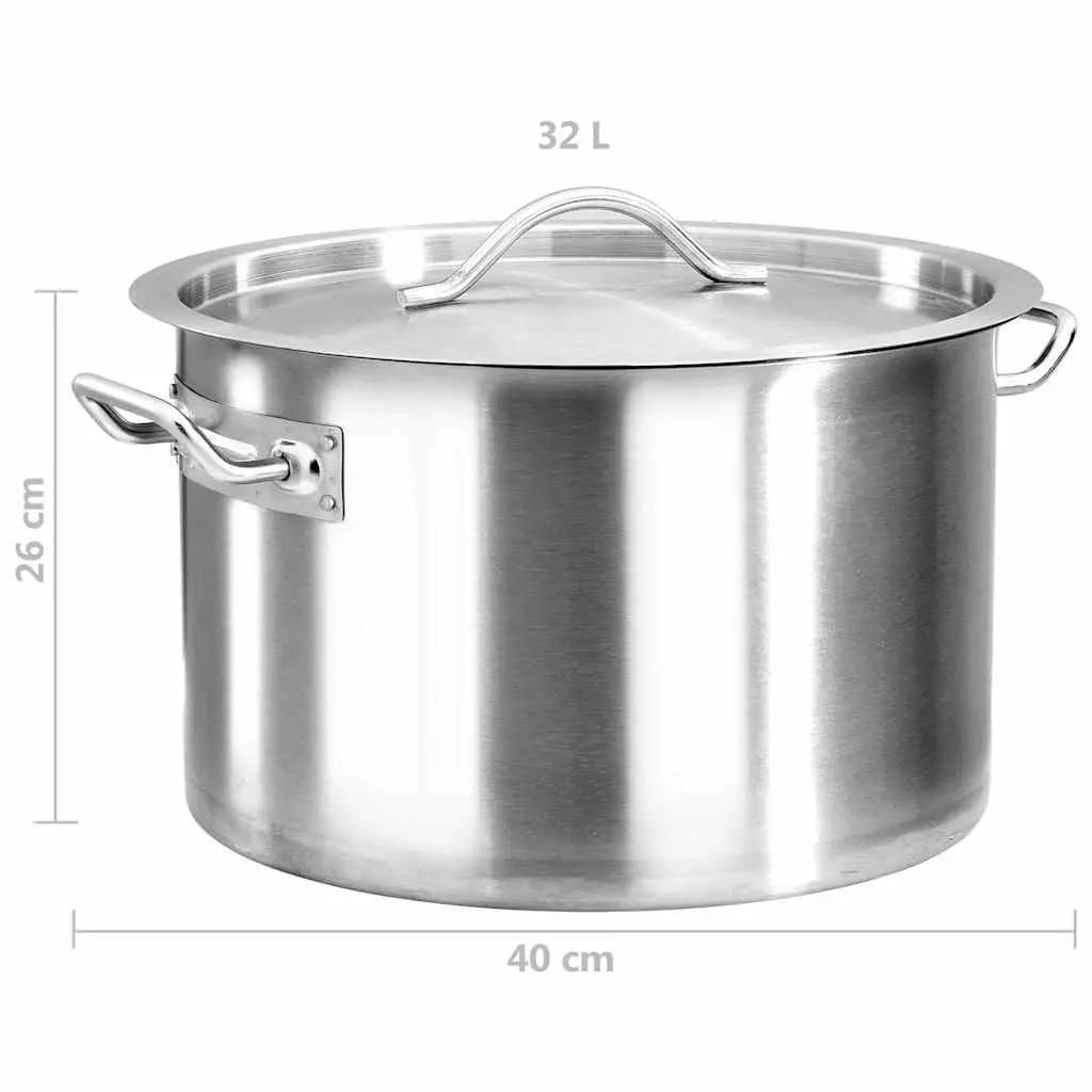 Stock Pot 32L Stainless Steel Cooking Pot Kitchen Catering Use