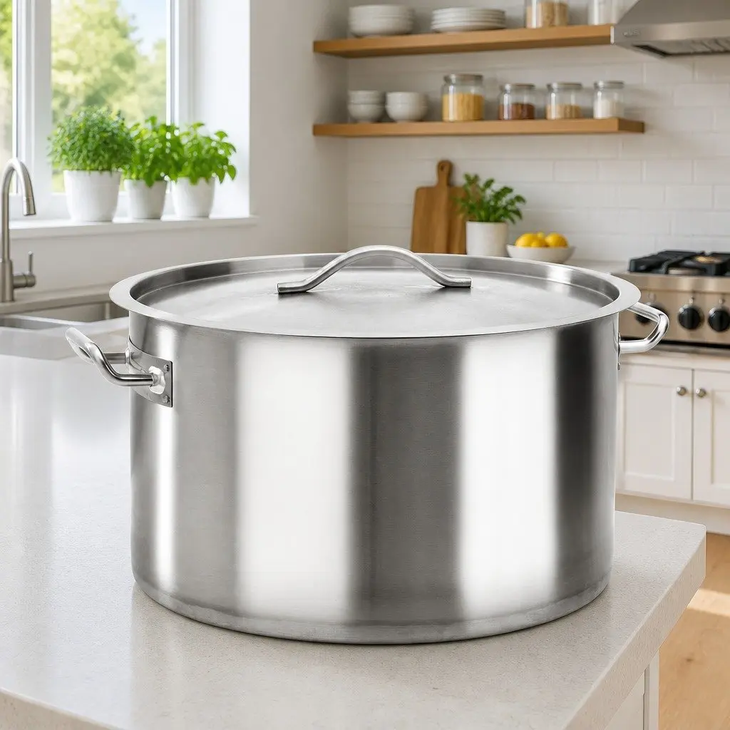 Stock Pot 44L Stainless Steel Large Catering Cooking Pot Commercial Kitchen