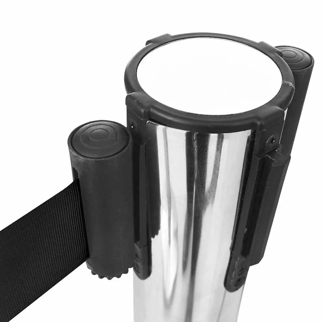 200cm Black Retractable Belt Barrier for Crowd Safety