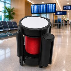 Retractable Belt Barrier 200cm Queue Control Red Crowd Safety Stanchion System