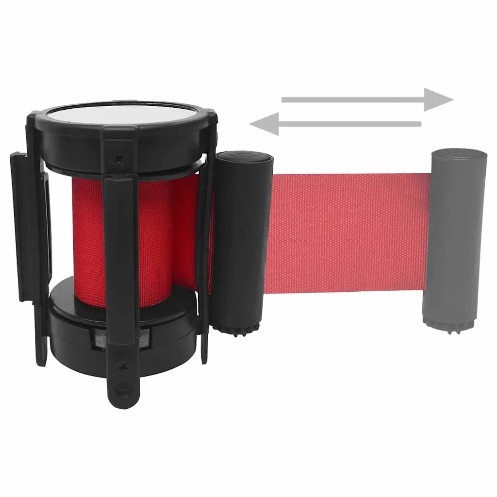 Retractable Belt Barrier 200cm Queue Control Red Crowd Safety Stanchion System