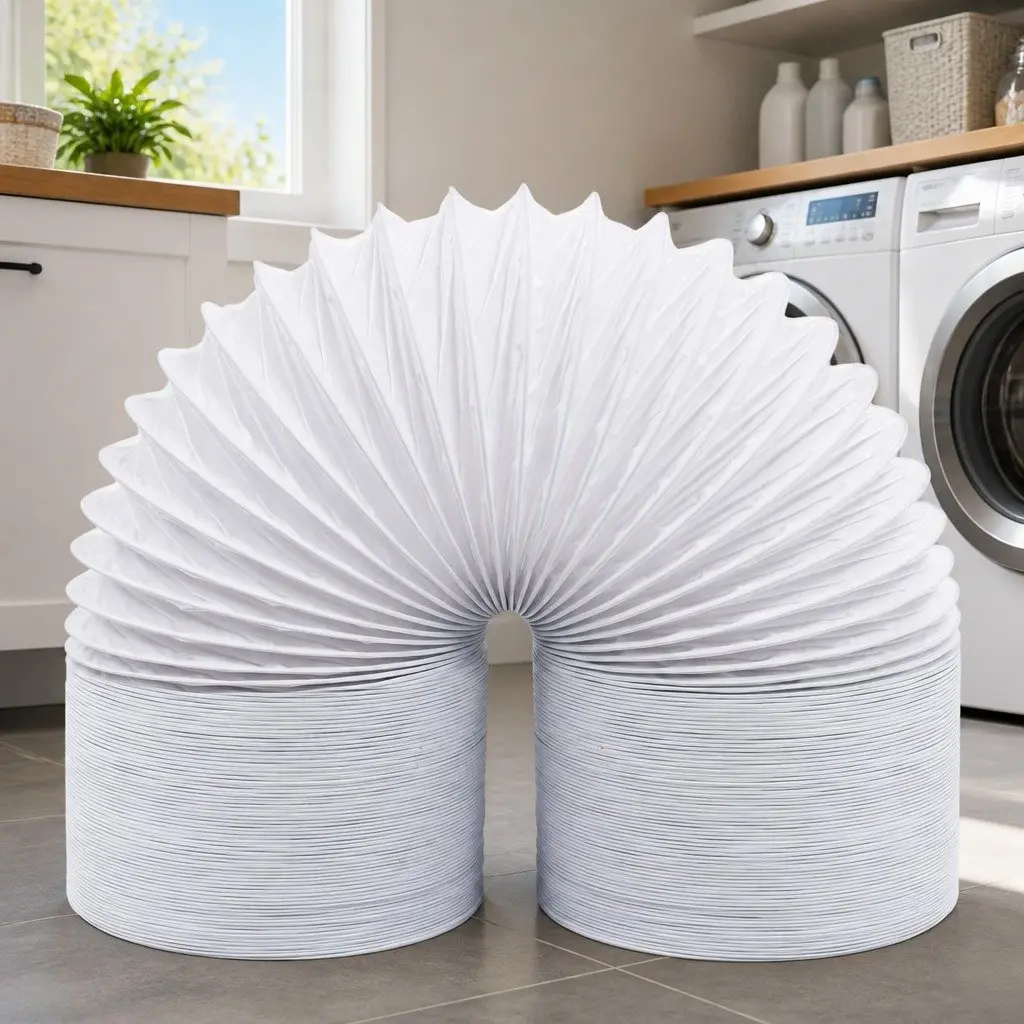 Exhaust Duct PVC Flexible Spiral Ventilation Hose for Bathroom 6 m 12.5 cm
