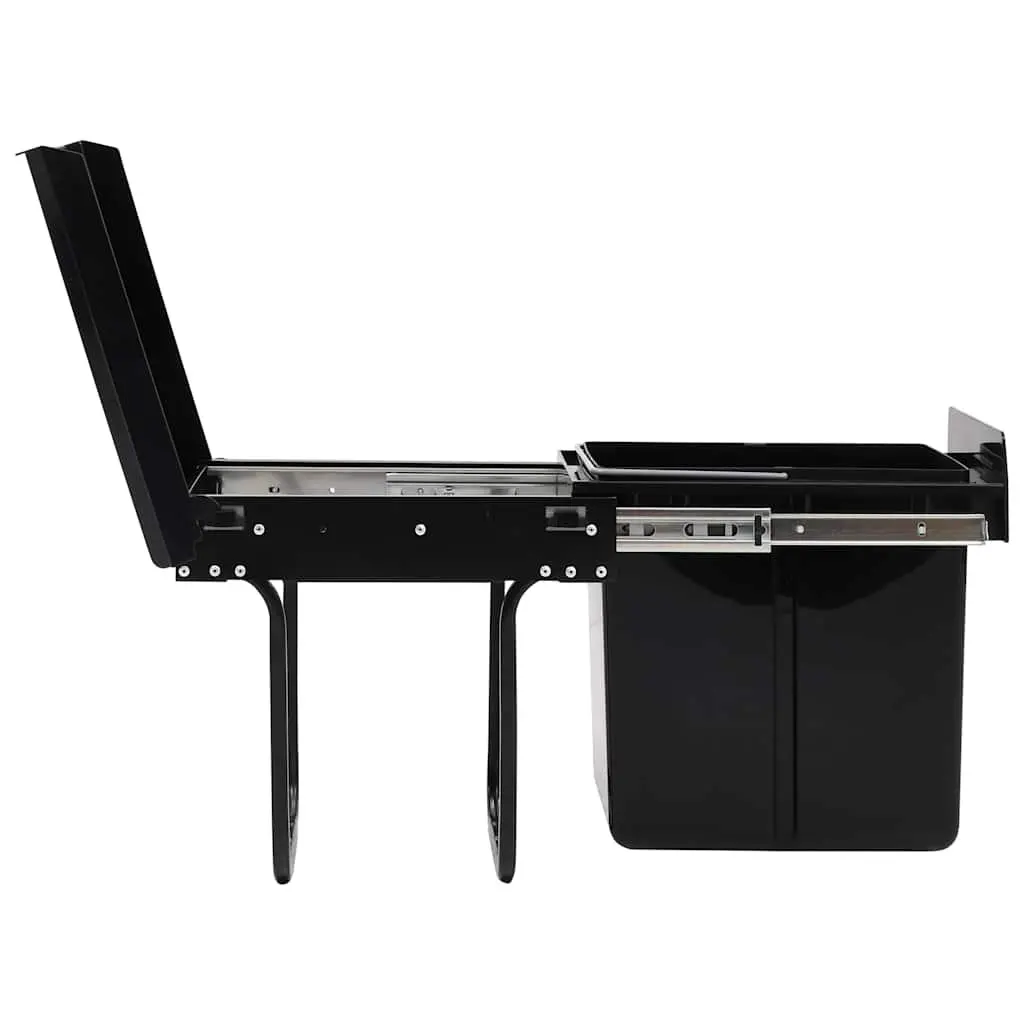 20L Soft-Close Black Kitchen Waste Bin