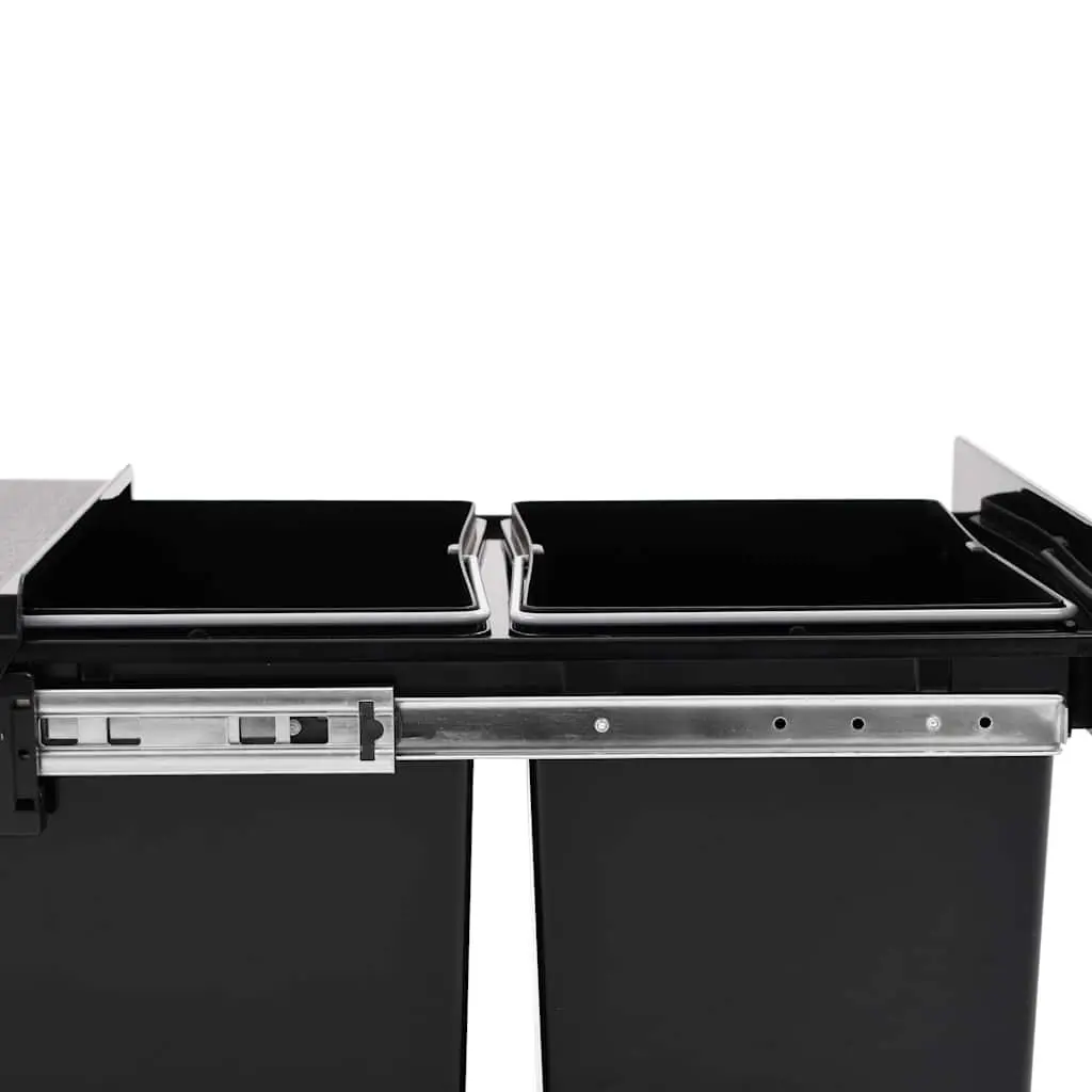 20L Soft-Close Black Kitchen Waste Bin