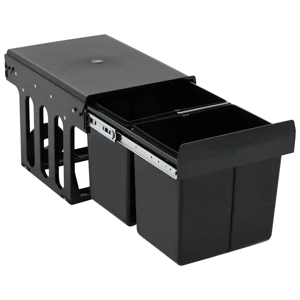 Kitchen Waste Bin Pull-out Cupboard Dustbin Soft-Close Rubbish 36L Black