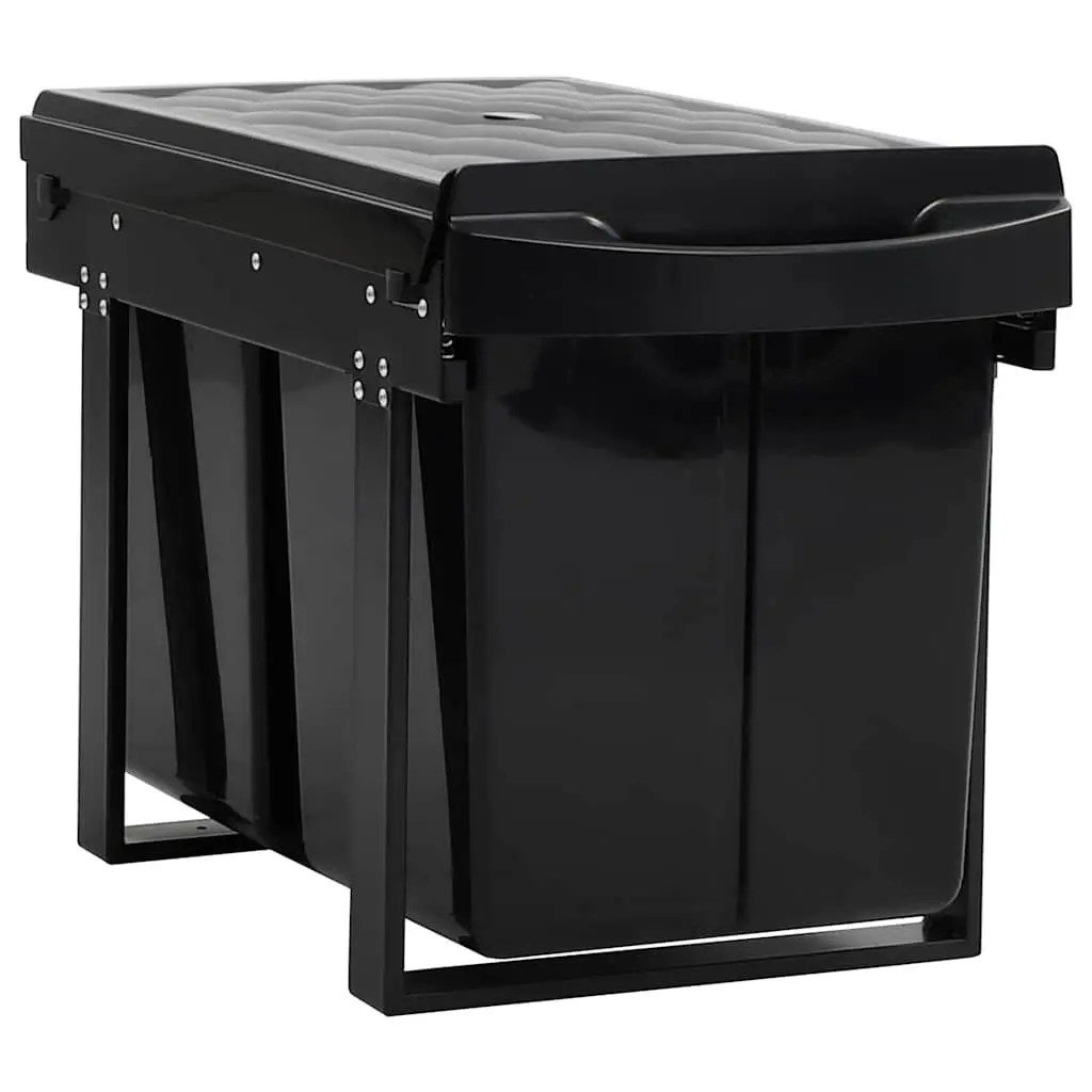 Kitchen Cupboard Pull-out Waste Bin Soft-Close Dustbin Recycling Sorting Black