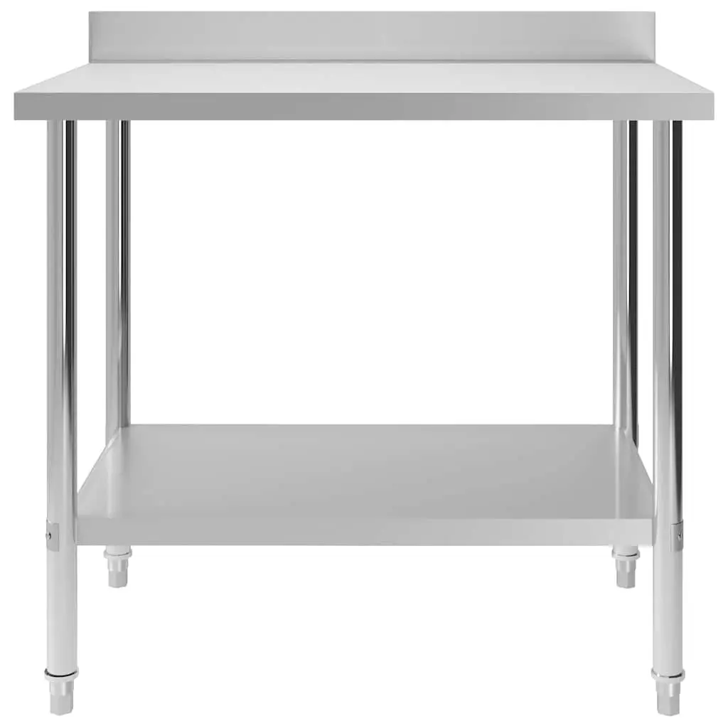 Commercial Kitchen Work Table 100x60x93cm with Backsplash