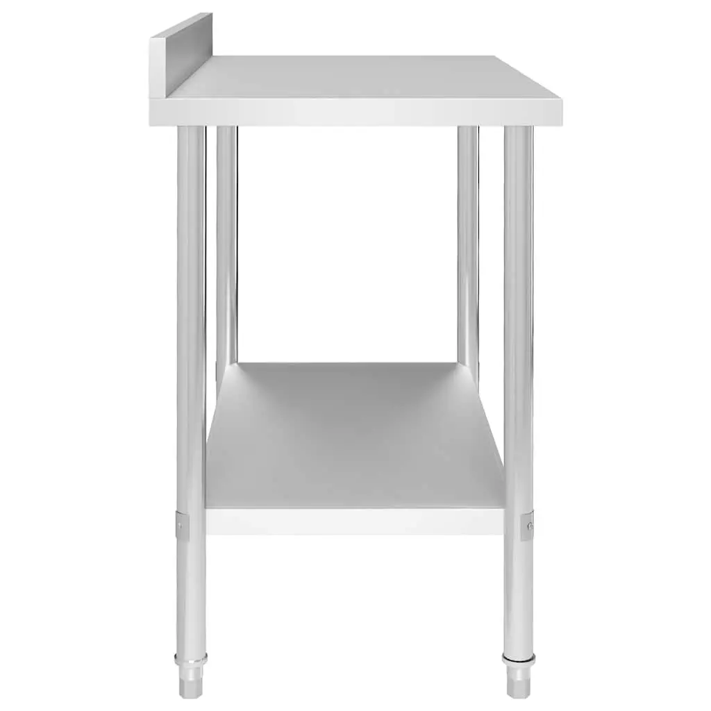 Commercial Kitchen Work Table 100x60x93cm with Backsplash