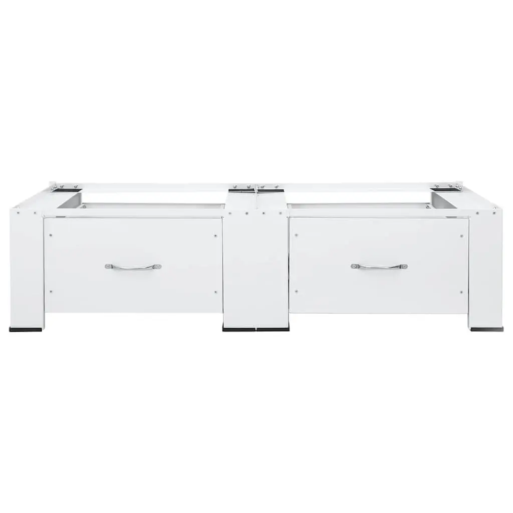 Washer Dryer Pedestal Stand for Laundry Room with Drawers White