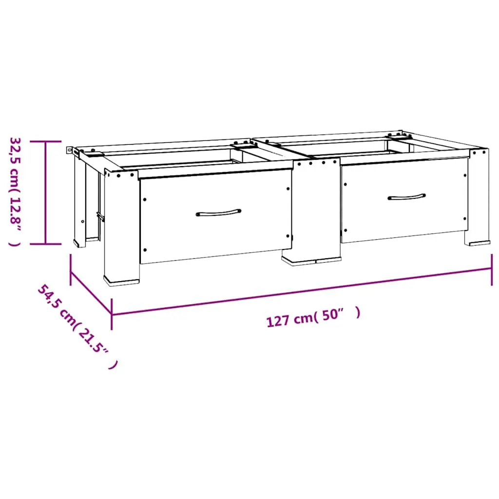 Washer Dryer Pedestal Stand for Laundry Room with Drawers White