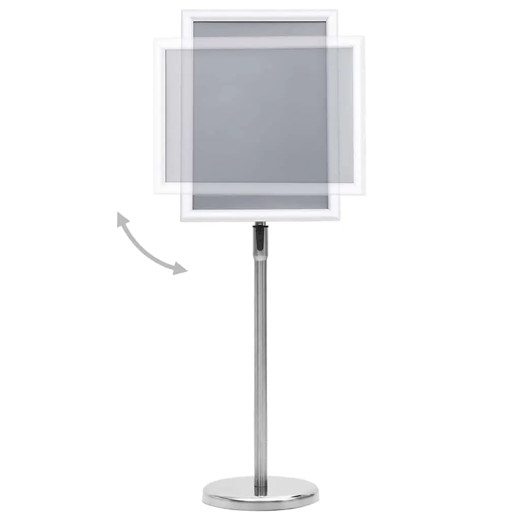 A3 Pedestal Poster Stand Silver Aluminium Display Floor Stand Adjustable