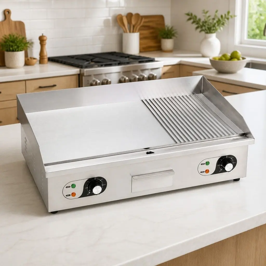 Electric Griddle Stainless Steel 4400W Dual Surface Frying Cooking Appliance