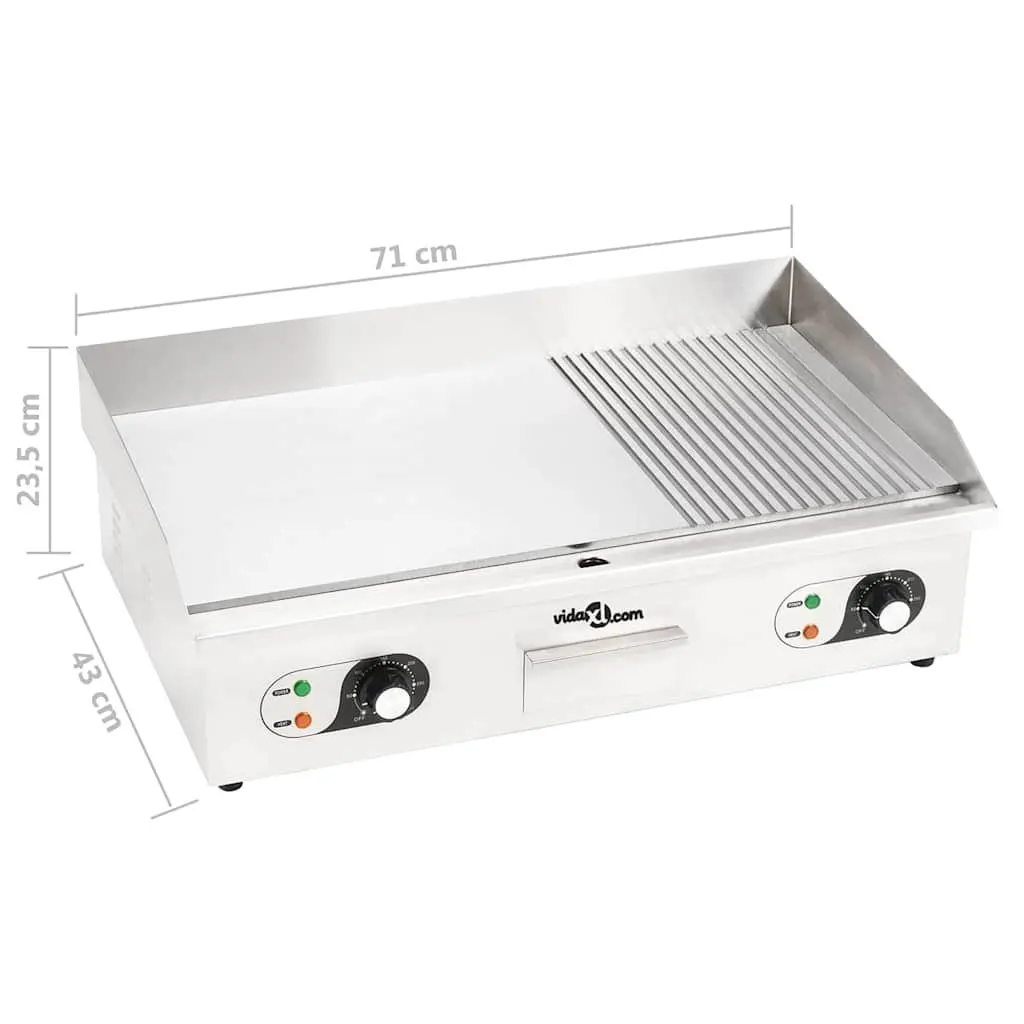Electric Griddle Stainless Steel 4400W Dual Surface Frying Cooking Appliance
