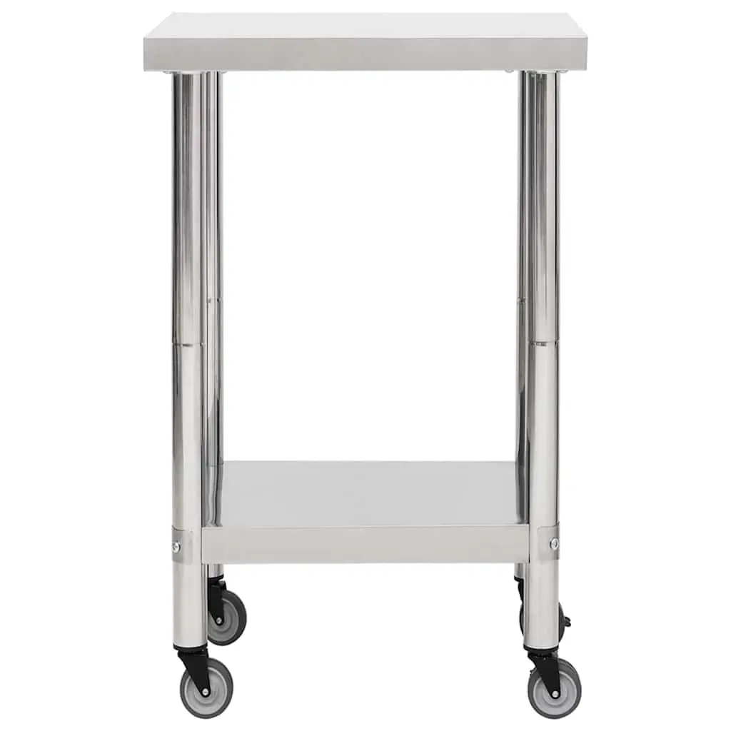 Commercial Kitchen Work Table for Food Prep Stainless Steel 60 x 60 x 85 cm